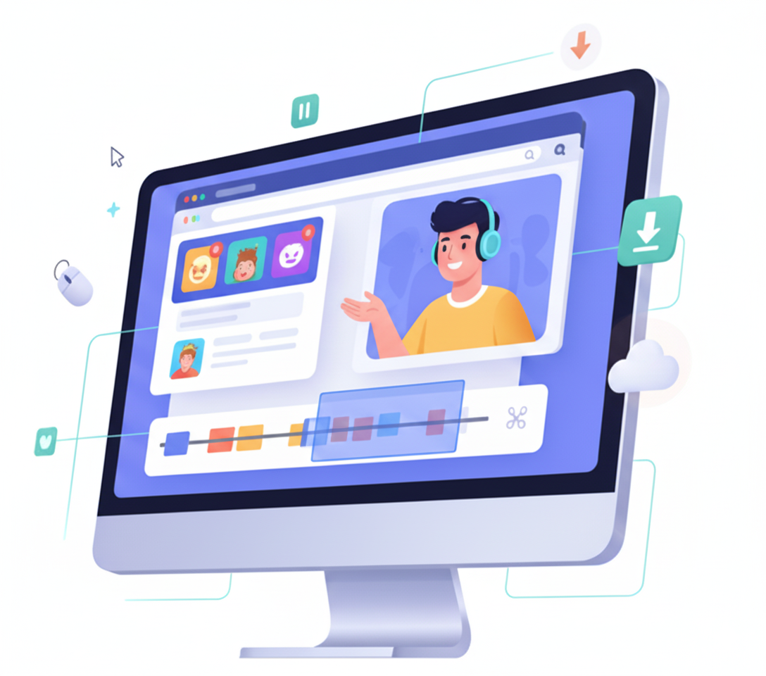 Reelia screen recorder interface